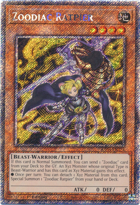 Zoodiac Ratpier (Platinum Secret Rare) - RA04-EN274 - Platinum Secret Rare - 1st Edition