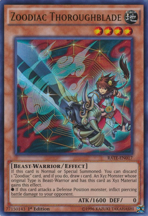 Zoodiac Thoroughblade - RATE-EN017 - Ultra Rare - 1st Edition available at 401 Games Canada