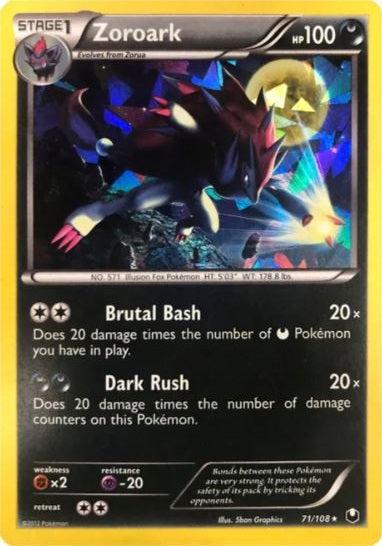 Zoroark - 71/108 - Shattered Holo Rare - Theme Deck Exclusive available at 401 Games Canada