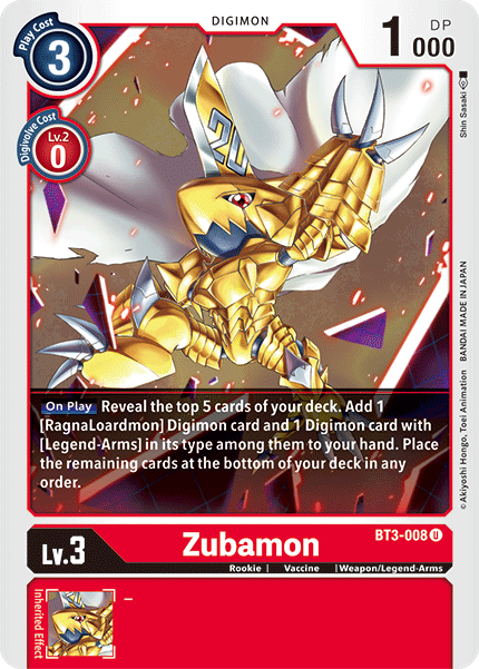 Zubamon - BT3-008 - Uncommon available at 401 Games Canada