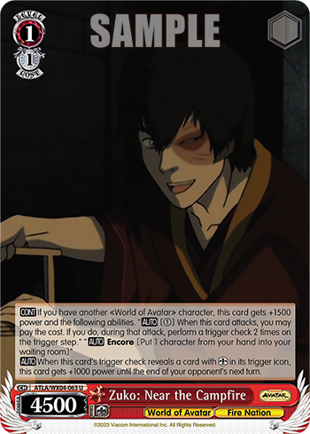 Zuko: Near the Campfire - ATLA/WX04-E063 - Uncommon available at 401 Games Canada