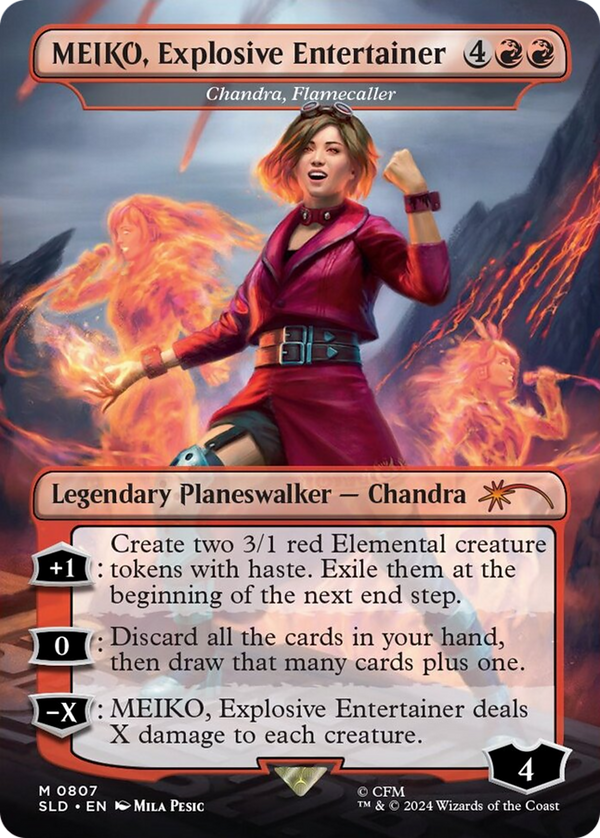 MEIKO, Explosive Entertainer // Chandra, Flamecaller - Hatsune Miku: Electric Entourage (SLD)