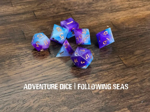 Adventure Dice - 7 Piece Set - Sharp Edge - Following Seas