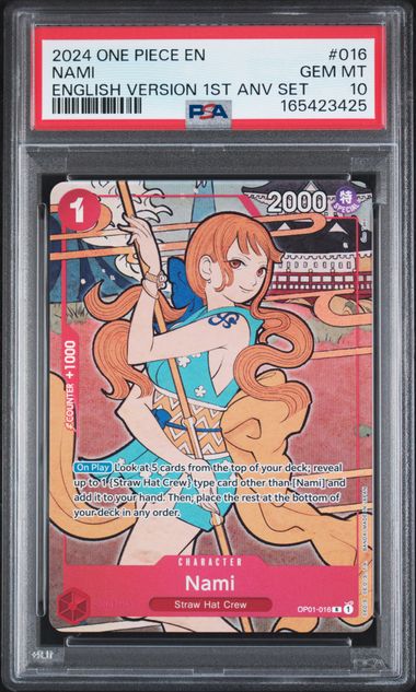 NAMI (OP01-016) - 2024 ONE PIECE ENGLISH VERSION 1ST ANNIVERSARY SET - PROMO - GEM MT 10