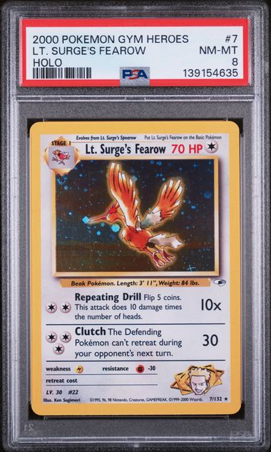 LT. SURGE'S FEAROW (7) - POKEMON GYM HEROES - HOLO - NM-MT 8