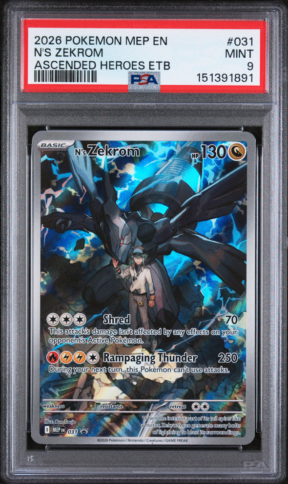 N'S ZEKROM (031) - POKEMON MEP EN-ME BLACK STAR PROMO - ASCENDED HEROES ETB - MINT 9