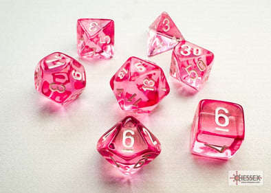 Chessex - Mini 7 Piece - Translucent - Pink/White