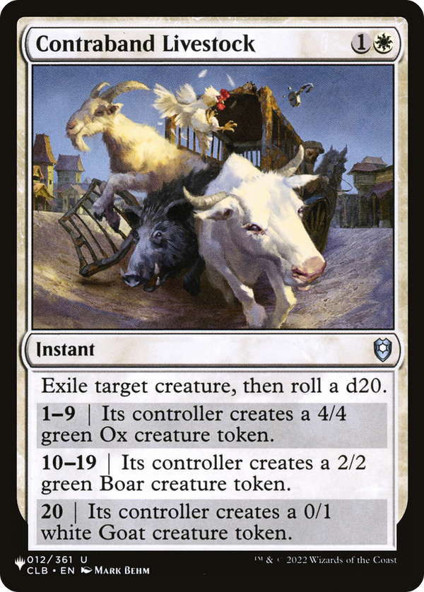 Contraband Livestock - CLB Reprint (PLST)