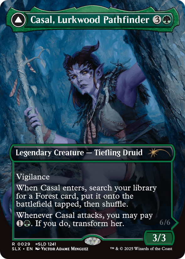 Casal, Lurkwood Pathfinder // Casal, Pathbreaker Owlbear - Borderless (SLX)