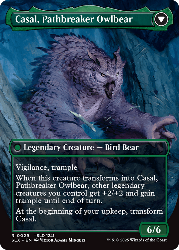 Casal, Lurkwood Pathfinder // Casal, Pathbreaker Owlbear - Borderless (SLX)