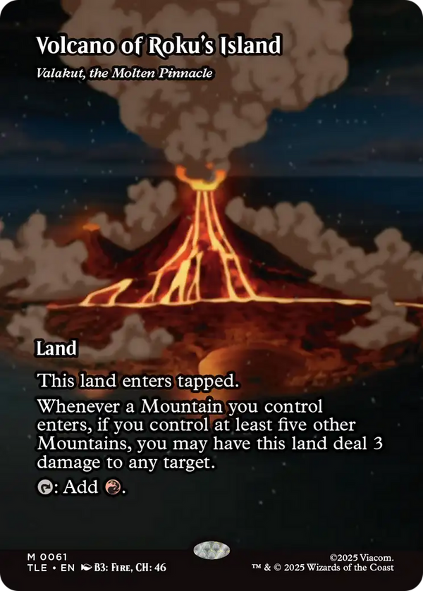 Volcano of Roku's Island // Valakut, the Molten Pinnacle - Borderless Source Material (TLE)