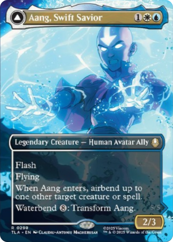 Aang, Swift Savior // Aang and La, Ocean's Fury - Borderless Scene (TLA)
