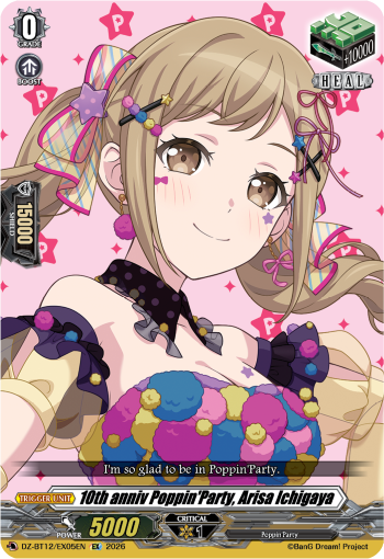 10th anniv Poppin'Party, Arisa Ichigaya - DZ-BT12/EX05EN - Extra Rare