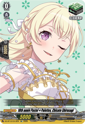 10th anniv PastelPalettes, Chisato Shirasagi - DZ-BT12/EX13EN - Extra Rare