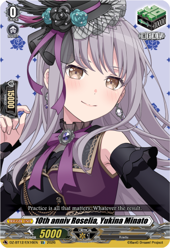 10th anniv Roselia, Yukina Minato - DZ-BT12/EX16EN - Extra Rare