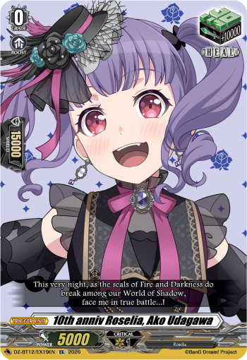 10th anniv Roselia, Ako Udagawa - DZ-BT12/EX19EN - Extra Rare