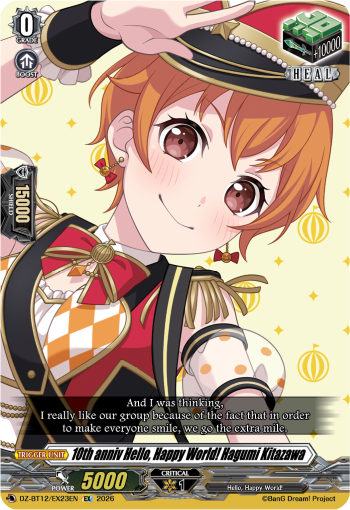 10th anniv Hello, Happy World! Hagumi Kitazawa - DZ-BT12/EX23EN - Extra Rare