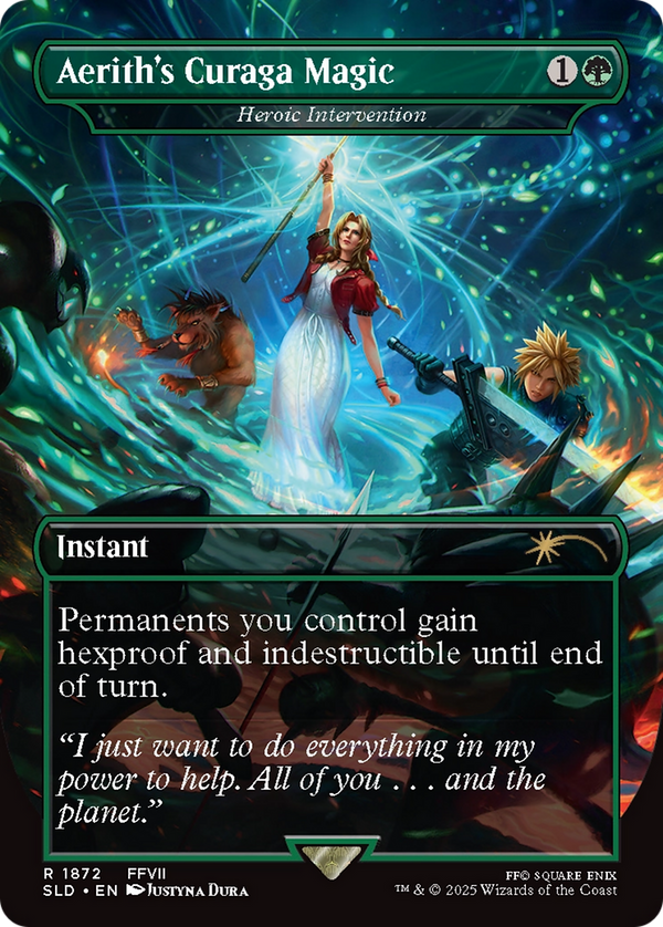 Aerith's Curaga Magic // Heroic Intervention - Secret Lair x FINAL FANTASY: Grimoire (SLD)
