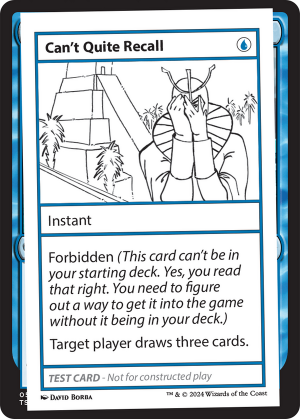 Can't Quite Recall - Test Card (MB2)