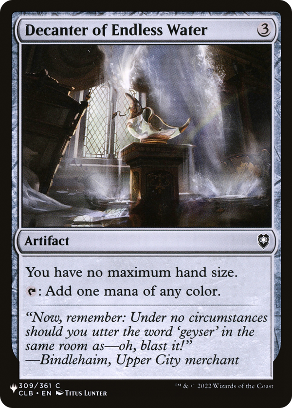 Decanter of Endless Water - CLB Reprint (PLST)