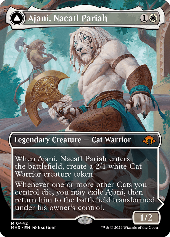 Ajani, Nacatl Pariah // Ajani, Nacatl Avenger - Borderless (MH3)