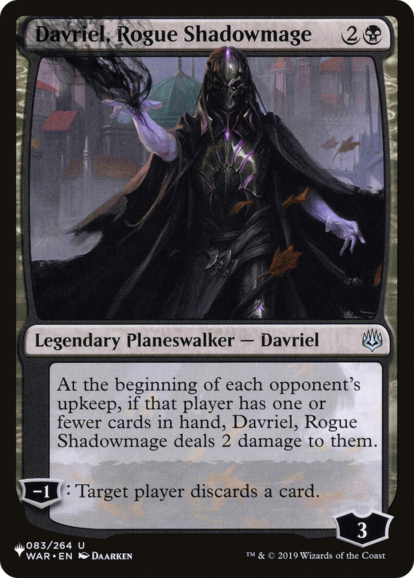 Davriel, Rogue Shadowmage - WAR Reprint (PLST)