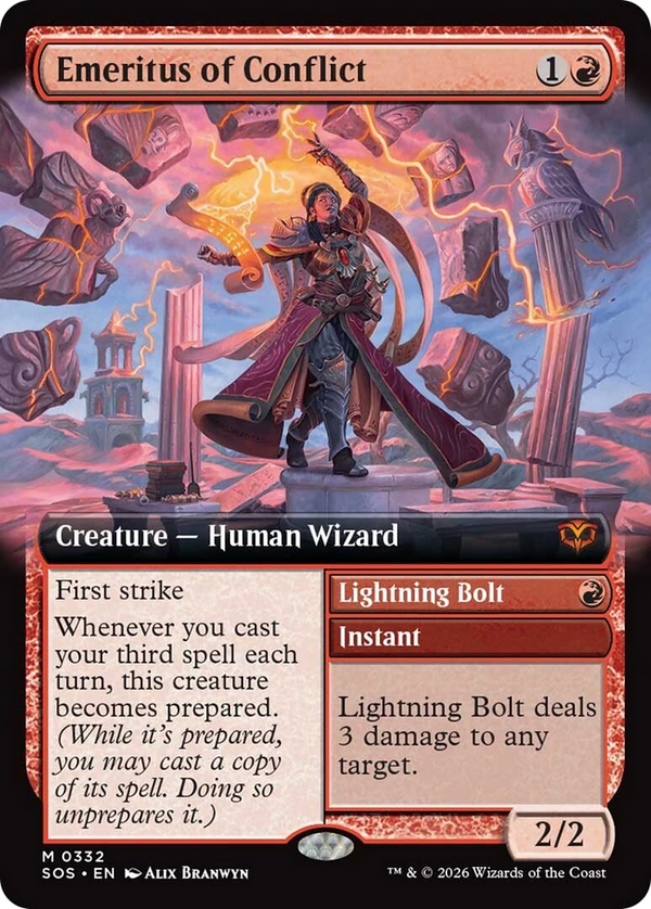 Emeritus of Conflict // Lightning Bolt - Extended Art (SOS)