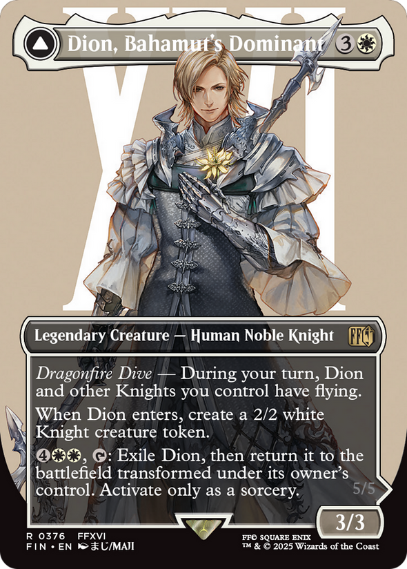 Dion, Bahamut's Dominant // Bahamut, Warden of Light - Borderless (FIN)