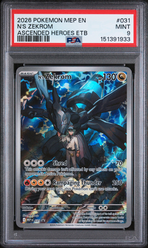 N'S ZEKROM (031) - POKEMON MEP EN-ME BLACK STAR PROMO - ASCENDED HEROES ETB - MINT 9