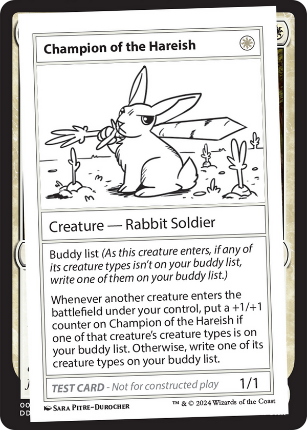 Champion of the Hareish - Test Card (MB2)
