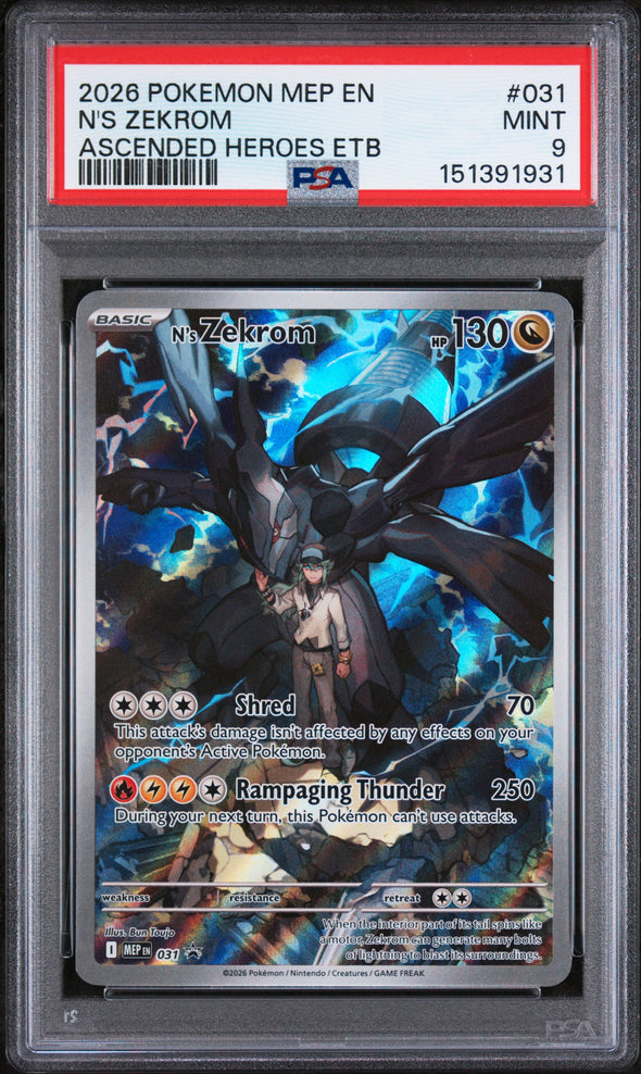N'S ZEKROM (031) - POKEMON MEP EN-ME BLACK STAR PROMO - ASCENDED HEROES ETB - MINT 9