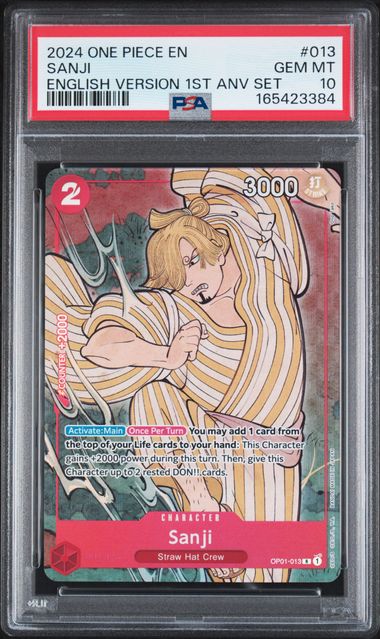 Sanji - English Version 1st Anniversary Set - GEM MINT 10