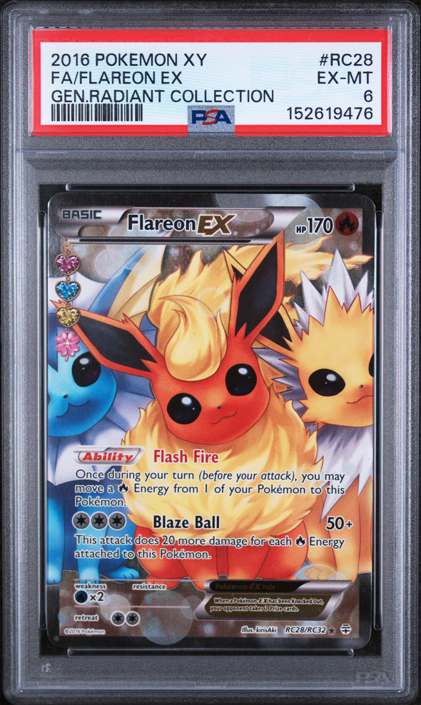 FLAREON EX (RC28) - POKEMON XY GENERATIONS RADIANT COLLECTION - GEN.RADIANT COLLECTION - FULL ART - EX-MT 6
