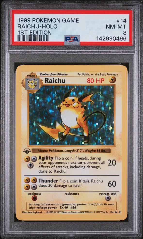 RAICHU (14) - POKEMON GAME - 1ST EDITION - HOLO - NM-MT 8