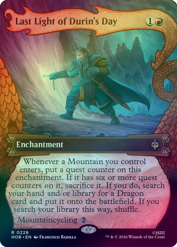 Last Light of Durin's Day - Dragon Hoard Frame (Foil) (HOB) (Pre-Order)