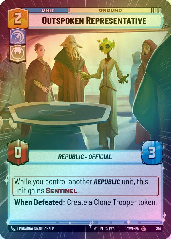 Outspoken Representative (Hyperspace) - 316 - Common (Foil)