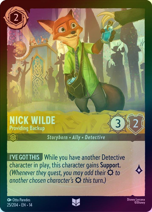 Nick Wilde (Providing Backup) - 25/204 - Uncommon (Foil)