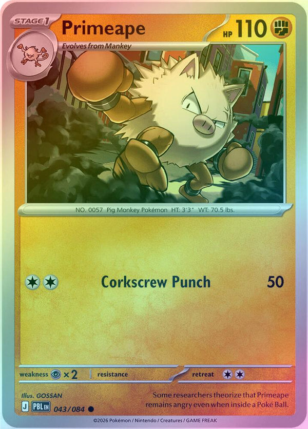 Primeape - 043/084 - Common - Reverse Holo