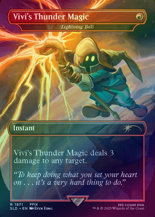 Vivi's Thunder Magic // Lightning Bolt - Secret Lair x FINAL FANTASY: Grimoire (Rainbow Foil) (SLD)