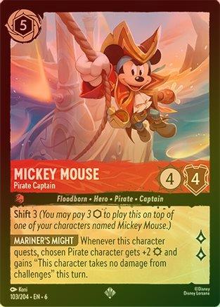Mickey Mouse (Pirate Captain) - 103/204 - Super Rare (Foil)