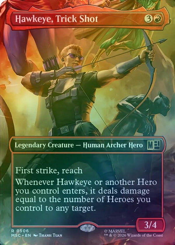 Hawkeye, Trick Shot - Borderless Scene: Heroes United (Foil) (MSC)
