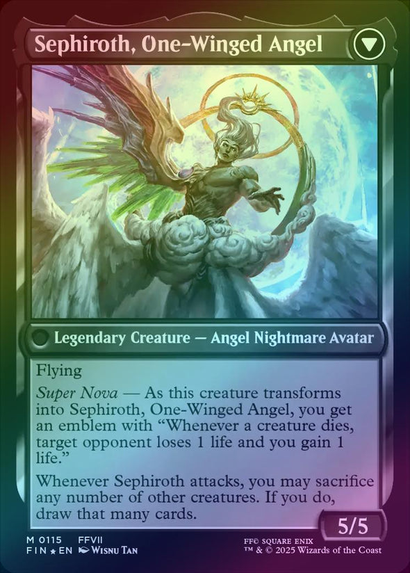 Sephiroth, Fabled SOLDIER // Sephiroth, One-Winged Angel - Prerelease Promo (Foil) (PFIN)