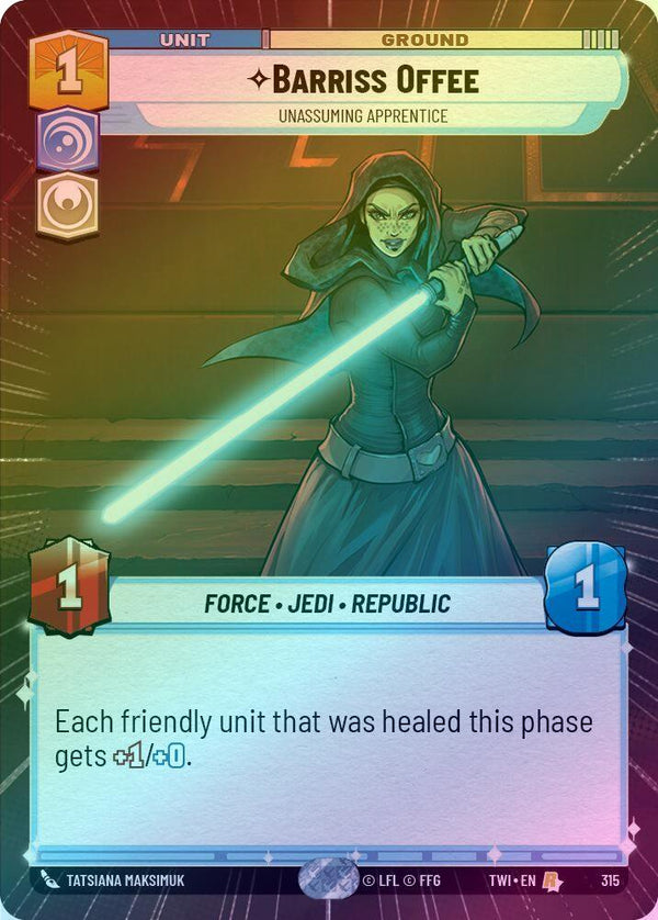 Barriss Offee - Unassuming Apprentice (Hyperspace) - 315 - Rare (Foil)
