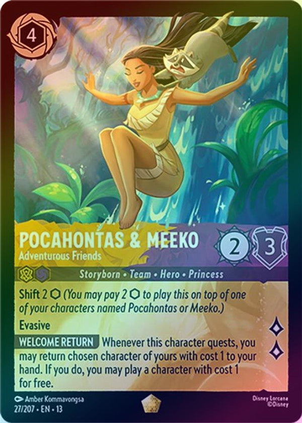 Pocahontas & Meeko (Adventurous Friends) - 27/207 - Legendary (Foil)