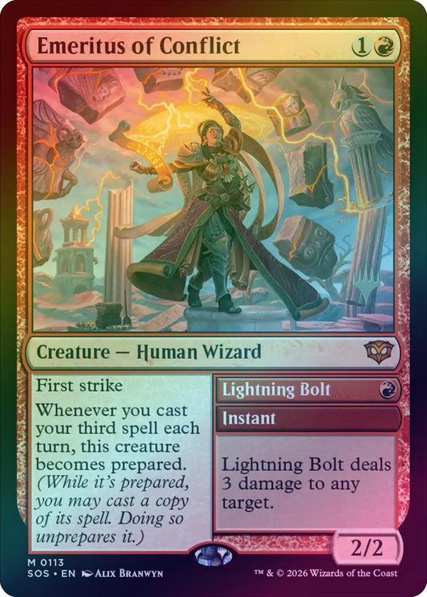 Emeritus of Conflict // Lightning Bolt - Promo Pack (Foil) (PSOS)