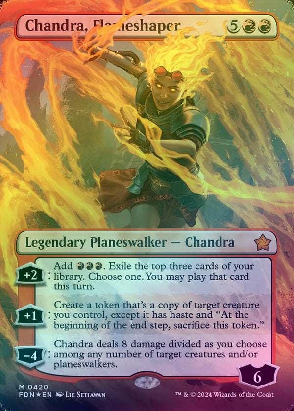 Chandra, Flameshaper - Borderless (Mana Foil) (FDN)