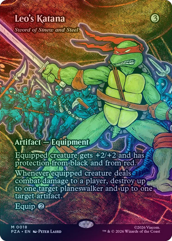 Leo's Katana // Sword of Sinew and Steel - Borderless (Foil) (PZA)