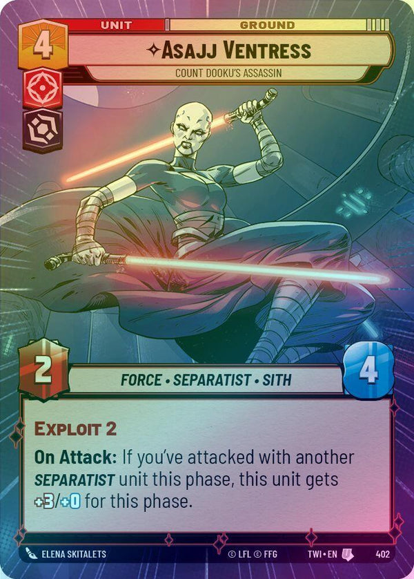 Asajj Ventress - Count Dooku's Assassin (Hyperspace) - 402 - Uncommon (Foil)