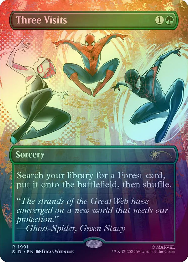 Three Visits - Marvel's Spider-Man: Heroic Deeds (Rainbow Foil) (SLD)
