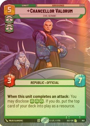 Chancellor Valorum - Civil Servant (Hyperspace Foil) - 863 - Rare (Foil)